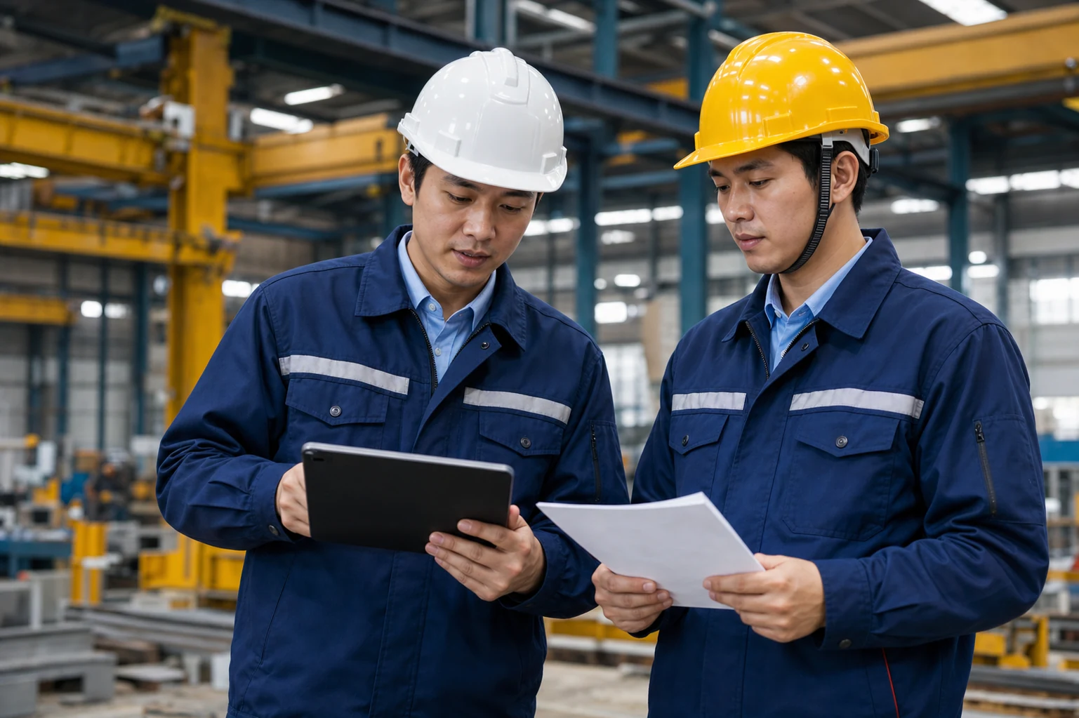 ANTOP CRANE engineers reviewing project documents