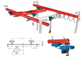 light flexible crane cross track system